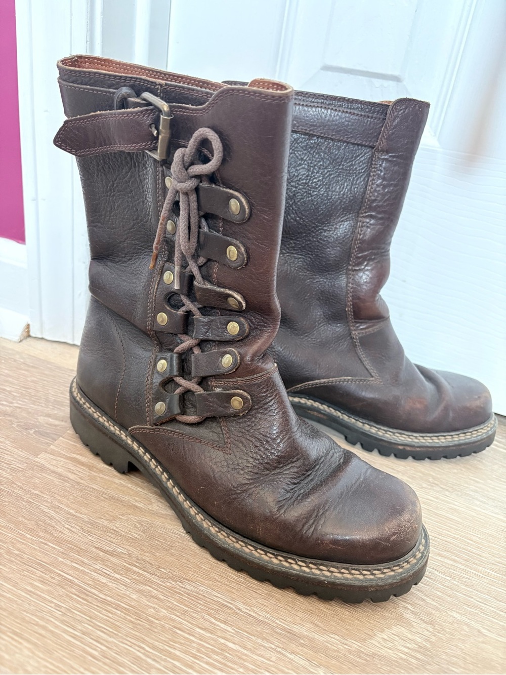 Vintage Polo by Ralph Lauren Dark Brown Leather Lace-Up Ankle Boots